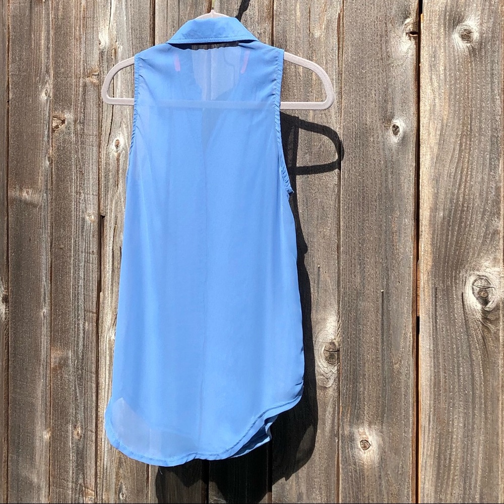 Rewind sleeveless button up blue top size small - Picture 15 of 15